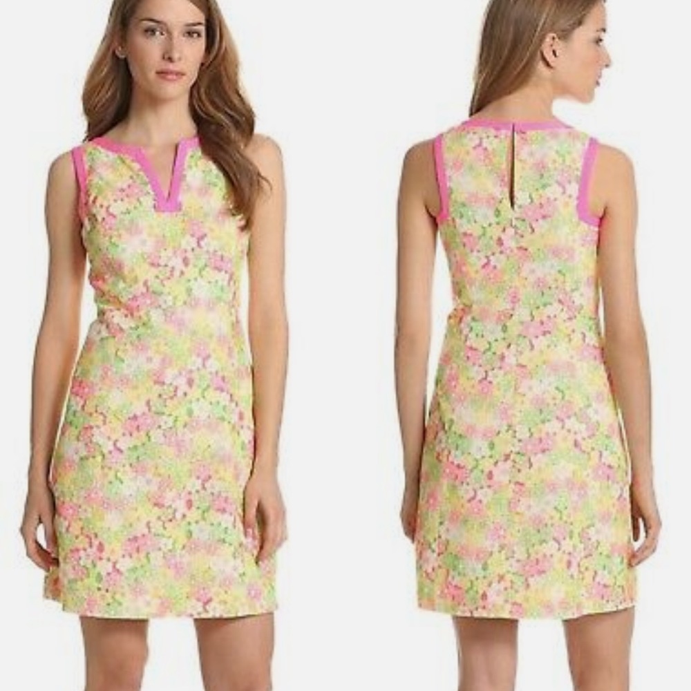 Lilly Pulitzer Percy Multi Floral Sunbonnet Lace Dress